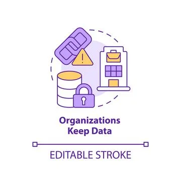 Organization keep data concept icon Stock Illustration