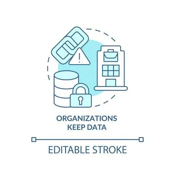 Organization keep data turquoise concept icon Illustrazione stock