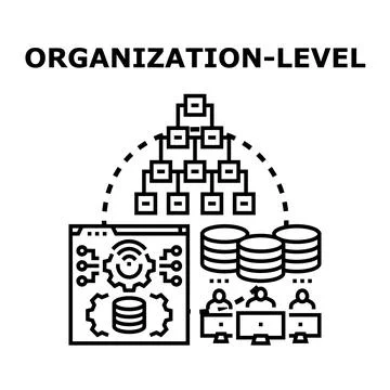 Organization level management system development and team Stock Illustration