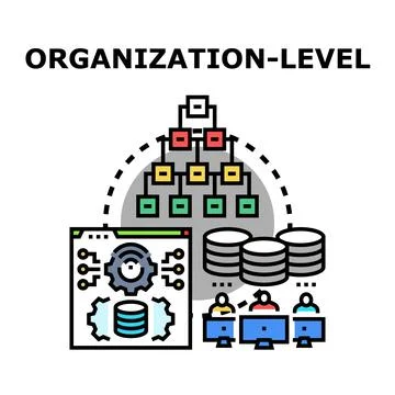 Organization level management system development and team イラスト素材