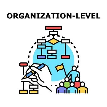 Organization level structure management and leadership concept Stock Illustration