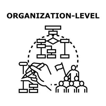 Organization level structure management and leadership concept Stock Illustration