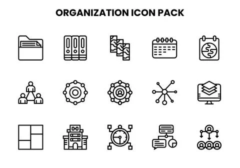 Organization Line Scalable Icons Pack Stock Illustration