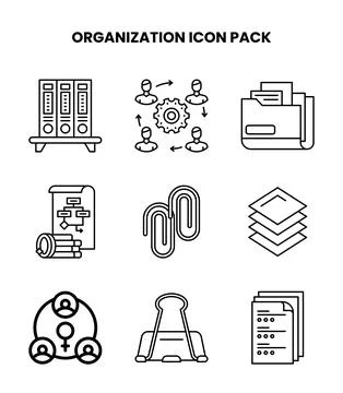 Organization Line UI Icons Pack Illustrazione stock