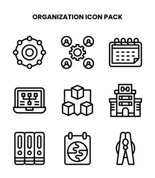 Organization Line UI Icons Pack Stock Illustration