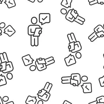 Organization management icon in flat style. People with check mark vector ill イラスト素材