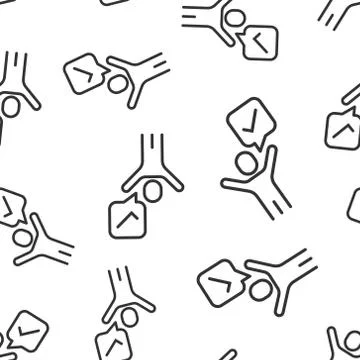 Organization management icon in flat style. People with check mark vector ill Stock Illustration
