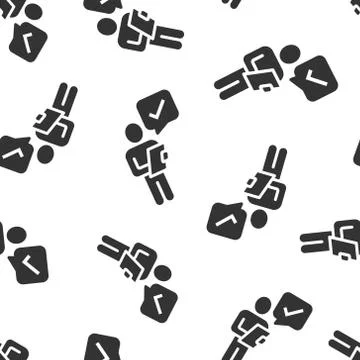Organization management icon in flat style. People with check mark vector ill イラスト素材