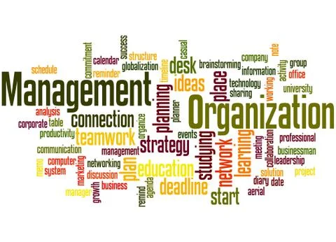 Organization Management, word cloud concept 스톡 일러스트