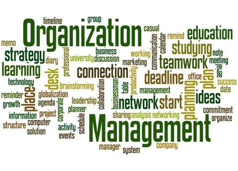 Organization Management, word cloud concept 스톡 일러스트