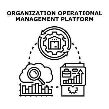 Organization operational management platform implementing business strategies Stock Illustration
