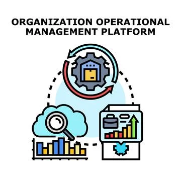 Organization operational management platform implementing business strategies Illustrazione stock