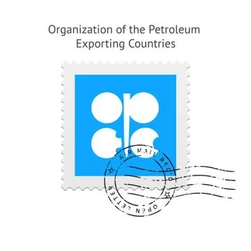 Organization of the Petroleum Exporting Countries Flag Postage Stamp Illustrazione stock