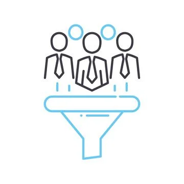 Organization process line icon, outline symbol, vector illustration, concept イラスト素材
