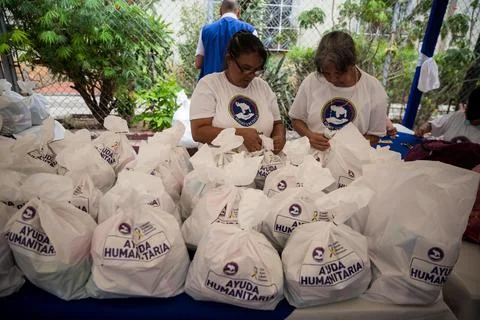 Organization Rescate Venezuela delivers humanitarian aid in Caracas - 25 May 201 Stock Photos