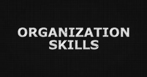 ORGANIZATION SKILLS text on board Illustrazione stock