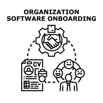 Organization software onboarding process for new employees Ilustração Stock