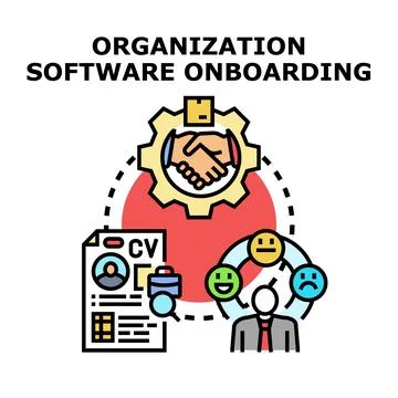 Organization software onboarding process for new employees Ilustração Stock