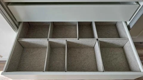 Organization of space for storage of clothes. Sorting and organizing. Stock Photos