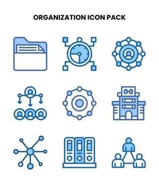 Organization Two Colour Bundle Icons Pack Stock Illustration