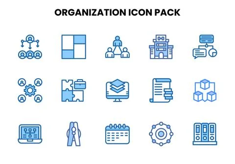 Organization Two Colour Graphics Icons Pack 스톡 일러스트