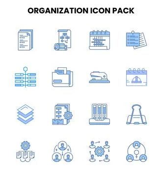 Organization Two Colour Scalable Icons Pack Stock Illustration