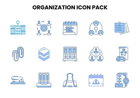 Organization Two Colour UI Icons Pack Illustrazione stock