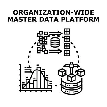 Organization wide master data platform system concept Illustrazione stock