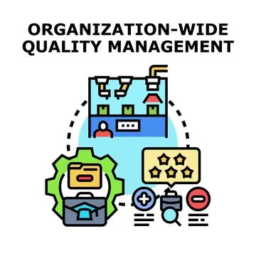 Organization wide quality management process monitoring icon Stock Illustration