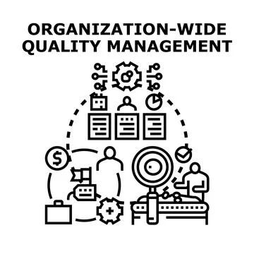 Organization wide quality management system planning development Stock Illustration