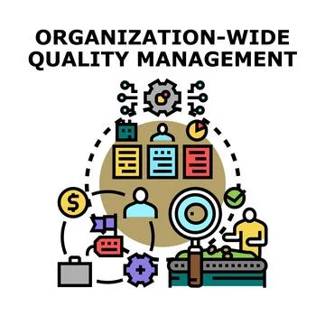 Organization wide quality management system planning development Stock Illustration