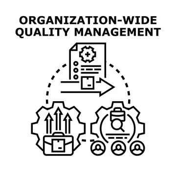 Organization wide quality management system implementing business processes Stock Illustration