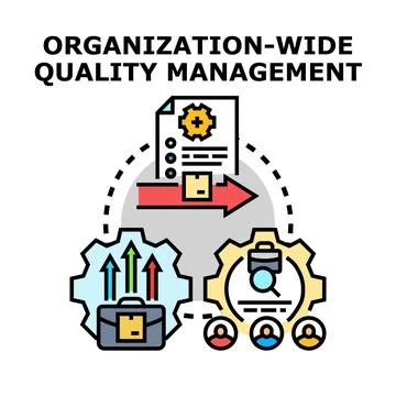 Organization wide quality management system implementing business processes Stock Illustration