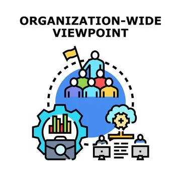 Organization wide viewpoint strategy developing business goals 库存插图