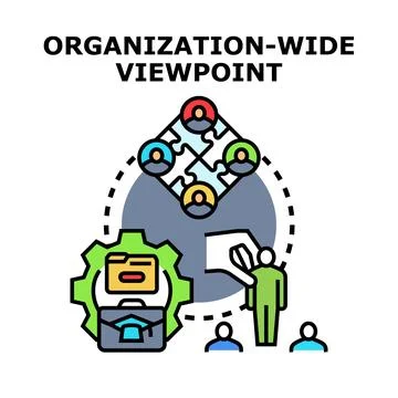 Organization wide viewpoint visualizing business collaboration and integratio Ilustración de archivo