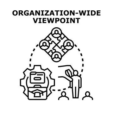 Organization wide viewpoint visualizing business collaboration and integratio Ilustración de archivo