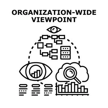 Organization wide viewpoint visualizing data and business strategy Stock Illustration
