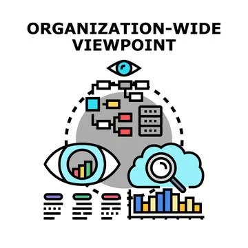Organization wide viewpoint visualizing data and business strategy Stock Illustration
