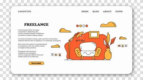 Organization of work process in the house. Remote work benefits. Distant work Stock Illustration