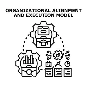 Organizational alignment and execution model for business strategy planning Stock Illustration