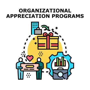 Organizational appreciation programs for employee recognition and reward Stock Illustration