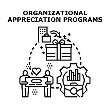 Organizational appreciation programs for employee recognition and reward Stock Illustration