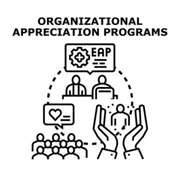 Organizational appreciation programs for employee support Stock Illustration