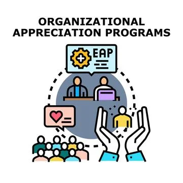Organizational appreciation programs for employee support Stock Illustration