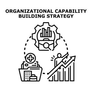 Organizational capability building strategy developing business success Ilustración de archivo
