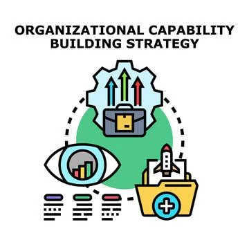 Organizational capability building strategy developing success Stock Illustration