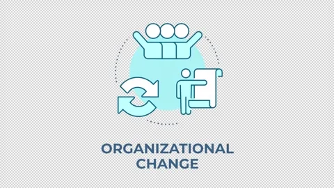 Organizational change blue concept icon animation Stock Footage 344177652