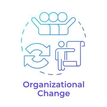 Organizational change blue gradient concept icon Illustrazione stock