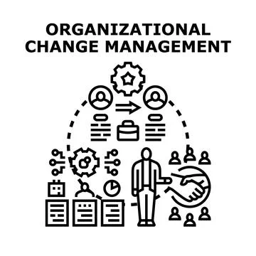 Organizational change management process evolution strategy Stock Illustration