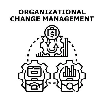 Organizational change management process strategy development Stock Illustration